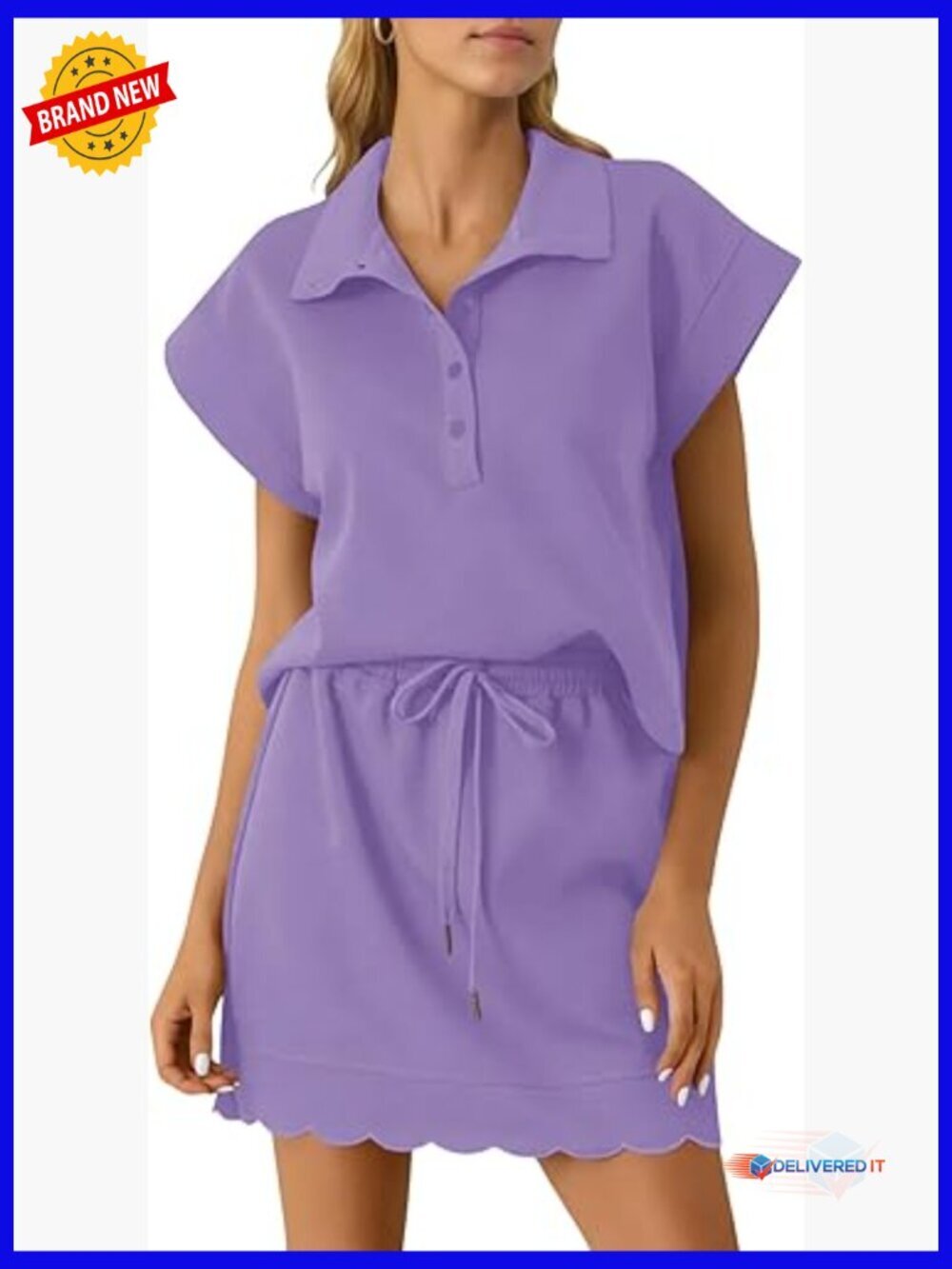 Two Piece Skirt Set Summer Lapel Short Sleeve Top Mini Skirt Lounge Outfits